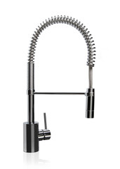 Water-supply faucet mixer for water isolated on white