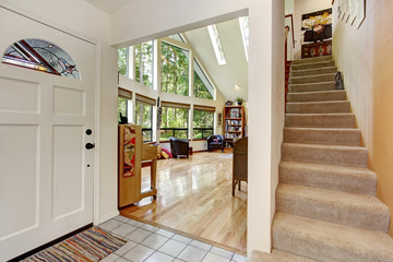 White entrance hallway