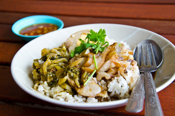 fresh ham on rice