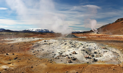 Iceland, Volcanic landscape Namafjall