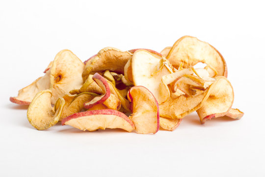 Dried apples in closeup