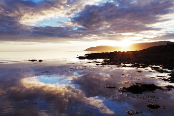 Sea sunset in Iceland