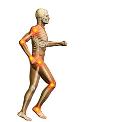 Fototapeta na wymiar 3D human man anatomy with articular pain