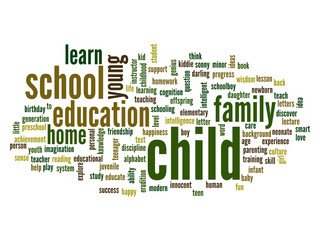 Conceptual  child education word cloud