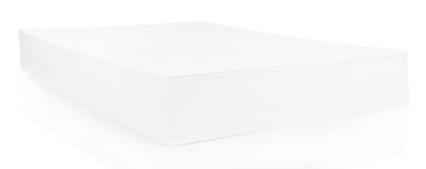 Stack of paper isolated on white