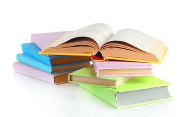 Stacks of books isolated on white