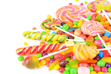 Different colorful fruit candy close-up