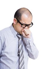 Asia man coughing