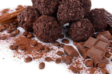 Delicious chocolates close-up