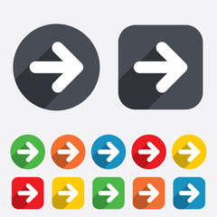 Arrow sign icon. Next button. Navigation symbol