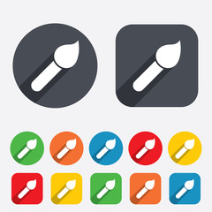 Paint brush sign icon. Artist symbol.