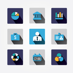 Set design business concept icons and apps. Icons for web design