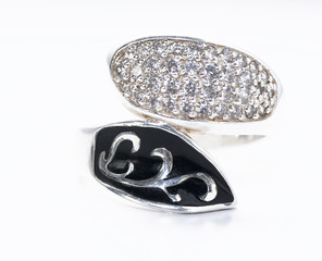 ring with black enamel