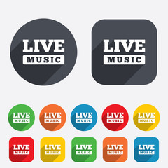Live music sign icon. Karaoke symbol.