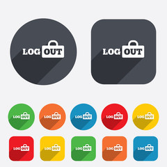 Logout sign icon. Log out symbol. Lock.
