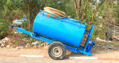 Blue pump car in the island.