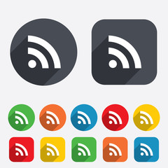RSS sign icon. RSS feed symbol.