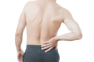 Obraz premium Pain in the lower back in men