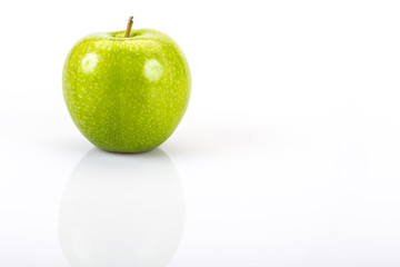 green apple on white