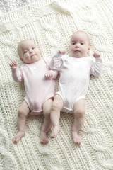 Twin baby girls