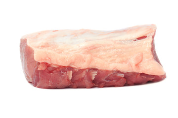Fresh raw pork ,Isolated on white background.