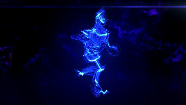Particles turn into a running robot