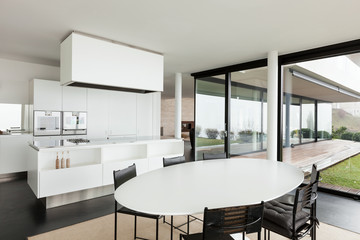 Beautiful interior of a modern villa, domestic kitchen