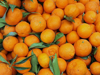 juicy tangerines for sale at vegetable market
