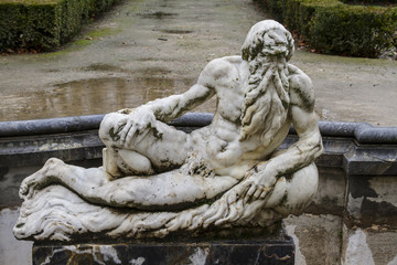 Neptune.Ornamental fountains of the Palace of Aranjuez, Madrid,