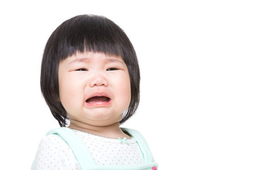 Adorable asian baby crying