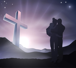 Christian Easter Family Concept