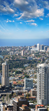 Sydney skyline, aerial view