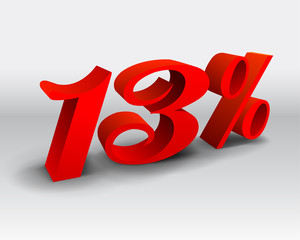 13 percent discount vector illustration