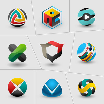 Technology and energy web Icons set and vector logos