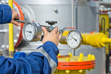 Worker in oil industry