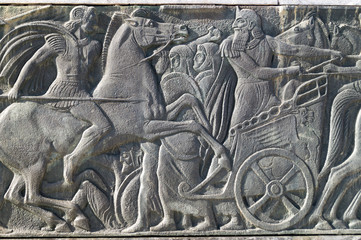 Greek ancient alike plaque at Great Alexander monument at Thessa - 61581943