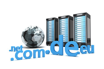 3 Webserver mit Globus und Top-Level-Domains weiss