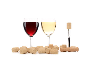 Two wine glasses composition.