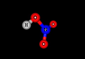 Nitric acid molecular structure on black