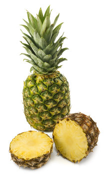 Isolated image of ripe pineapple closeup