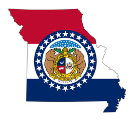 State of Missouri flag map