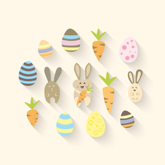 Eastern icon set with carrots and eggs