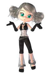 3d Toon fashion girl