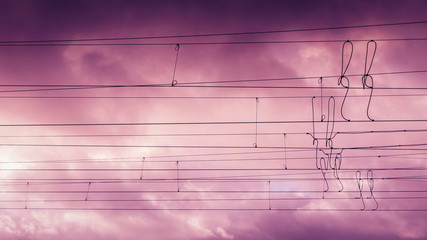 Overhead Lines at sunset