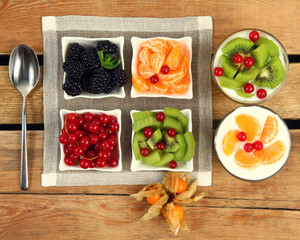 yoghurt and fruits