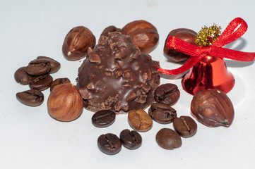 Chocolate candy with hazelnuts