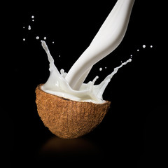 Coconuts with milk splash