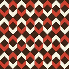 Behang Bruin Retro abstract naadloos patroon