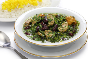 ghormeh sabzi, Persian herb stew, iranian nation dish
