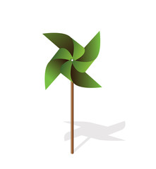 Green pinwheel 3d  vector